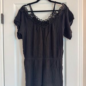 BECCA Black Swim Coverup with Eyelet Detail